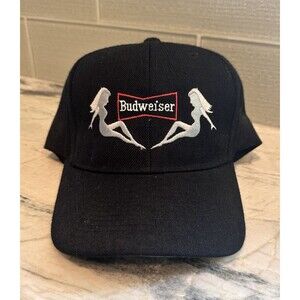 Budweiser beer baseball cap hat Embroidered logo Bikini Girls SnapBack Black